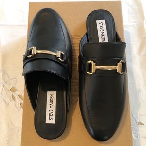 Steve Madden Kandi Black Leather Mules